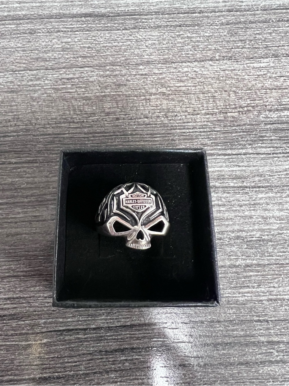 Men’s Harley Davidson Tribal Celtic Skull Ring .925 silver size 12.5